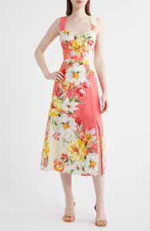 Floral Print Fit & Flare Midi Dress