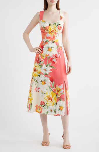 Floral Print Fit & Flare Midi Dress