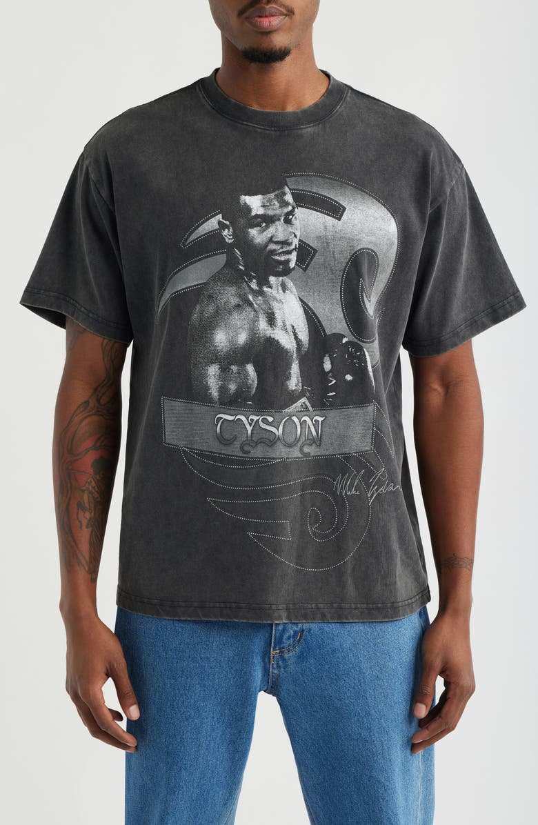 ID Supply Co Mike Tyson Banner Cotton Graphic T-Shirt, Main, color, Black Wash