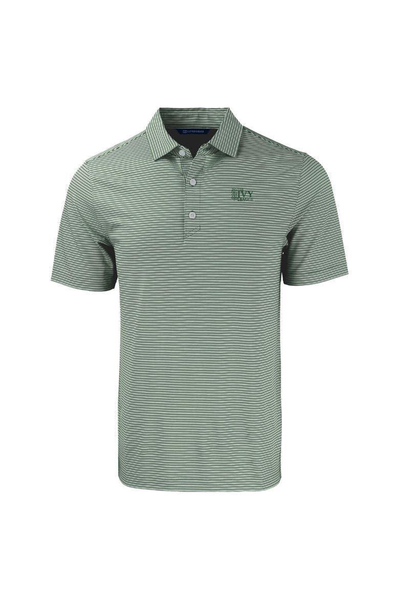 Men's Cutter & Buck  Green/White Ivy League Tri-Blend Forge Eco Double Stripe Stretch Recycled Polo, Alternate, color, Green