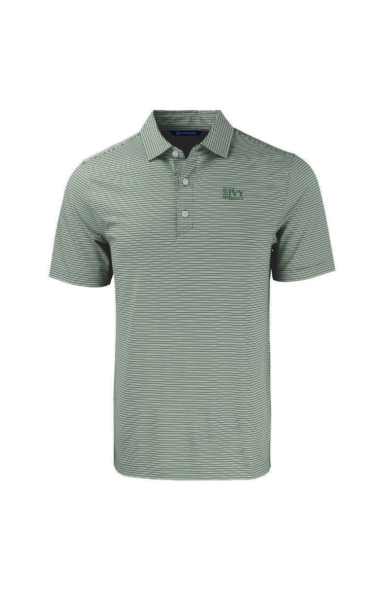 Cutter & Buck Men's Cutter & Buck  Green/White Ivy League Tri-Blend Forge Eco Double Stripe Stretch Recycled Polo, Alternate, color, Green