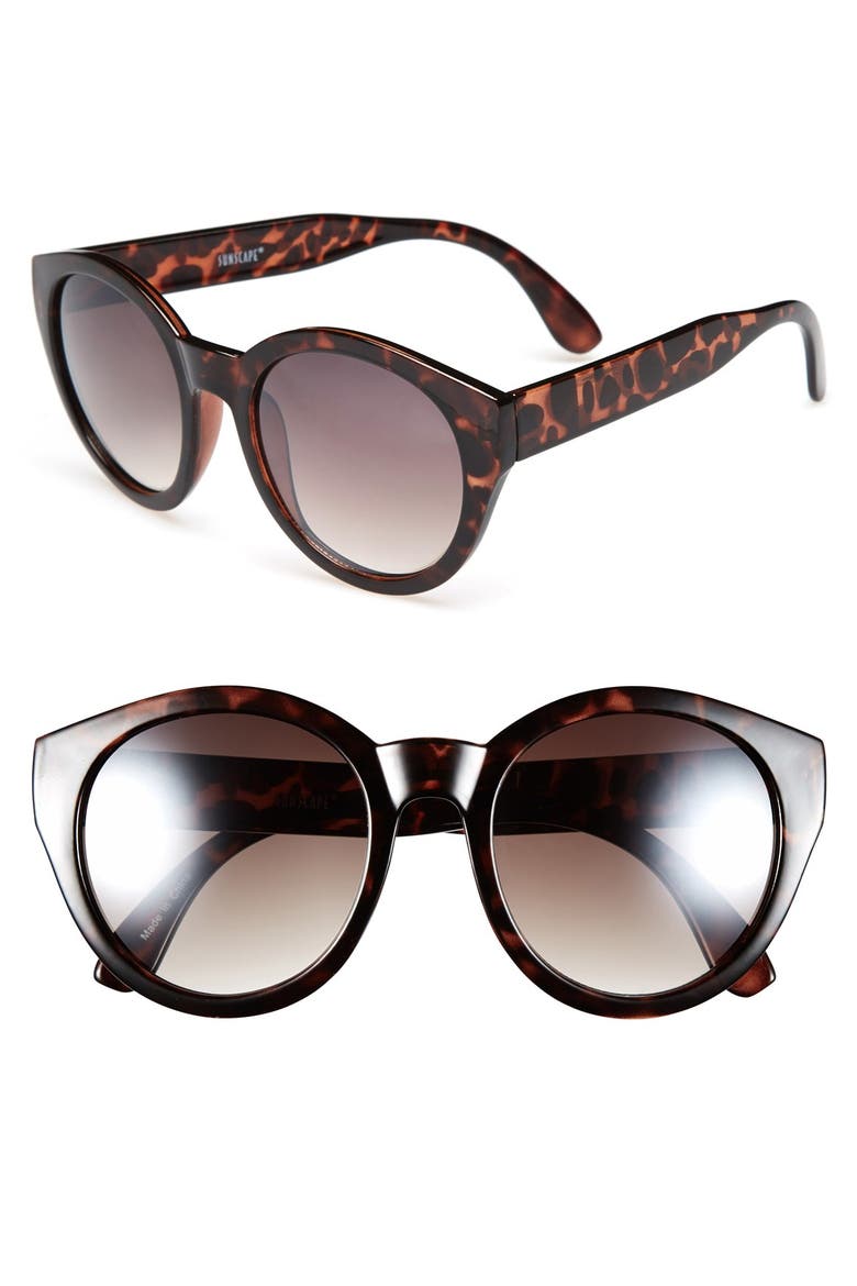 Oversize Round 52mm Sunglasses, Main, color, TORTOISE
