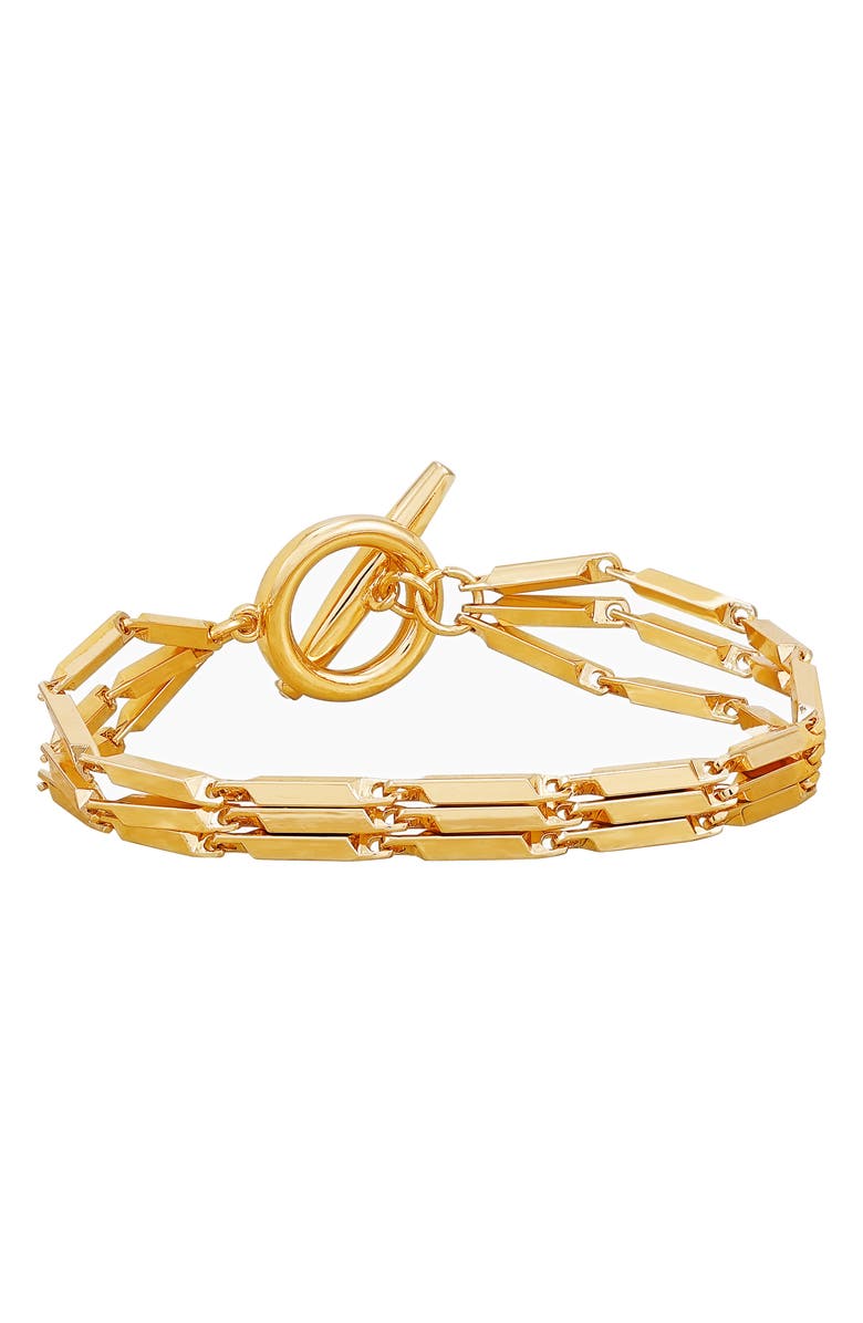Vince Camuto Layered Toggle Bracelet, Main, color, Goldtone1