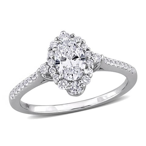 Lab-Grown Diamond Halo Engagement Ring 14k