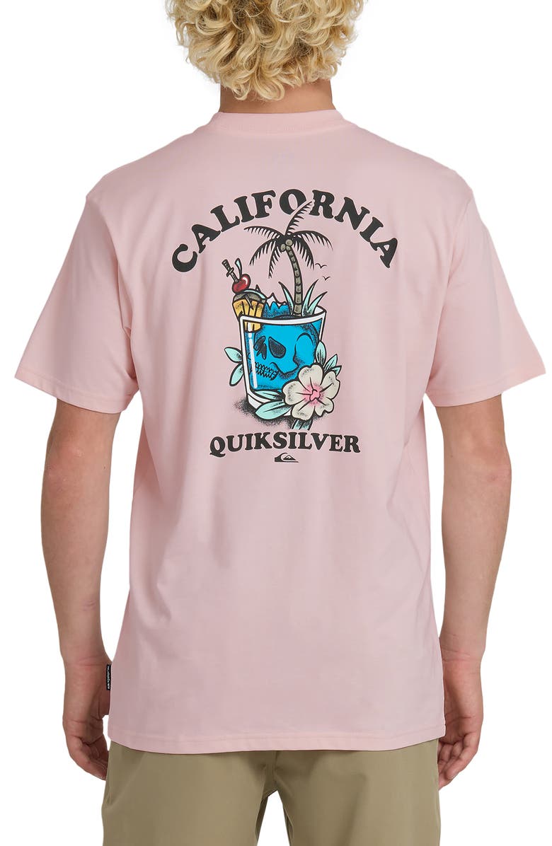 Quiksilver CA Skull Tail Cotton Graphic T-Shirt, Alternate, color, Rosewater