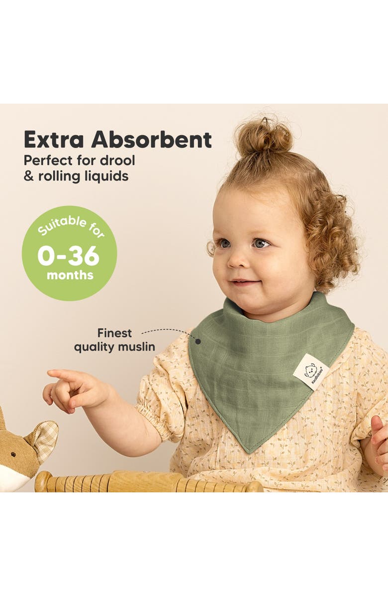 KeaBabies 8-Pack Lumi Muslin Bandana Bibs, Alternate, color, Pine