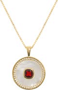 Freya Rose Ruby Mother Of Pearl Necklace