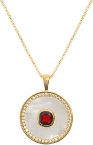 Freya Rose Ruby Mother Of Pearl Necklace