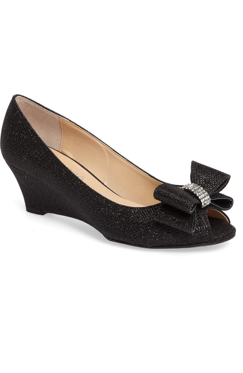 J. Reneé 'Blare' Bow Wedge Peep Toe Pump, Main, color,