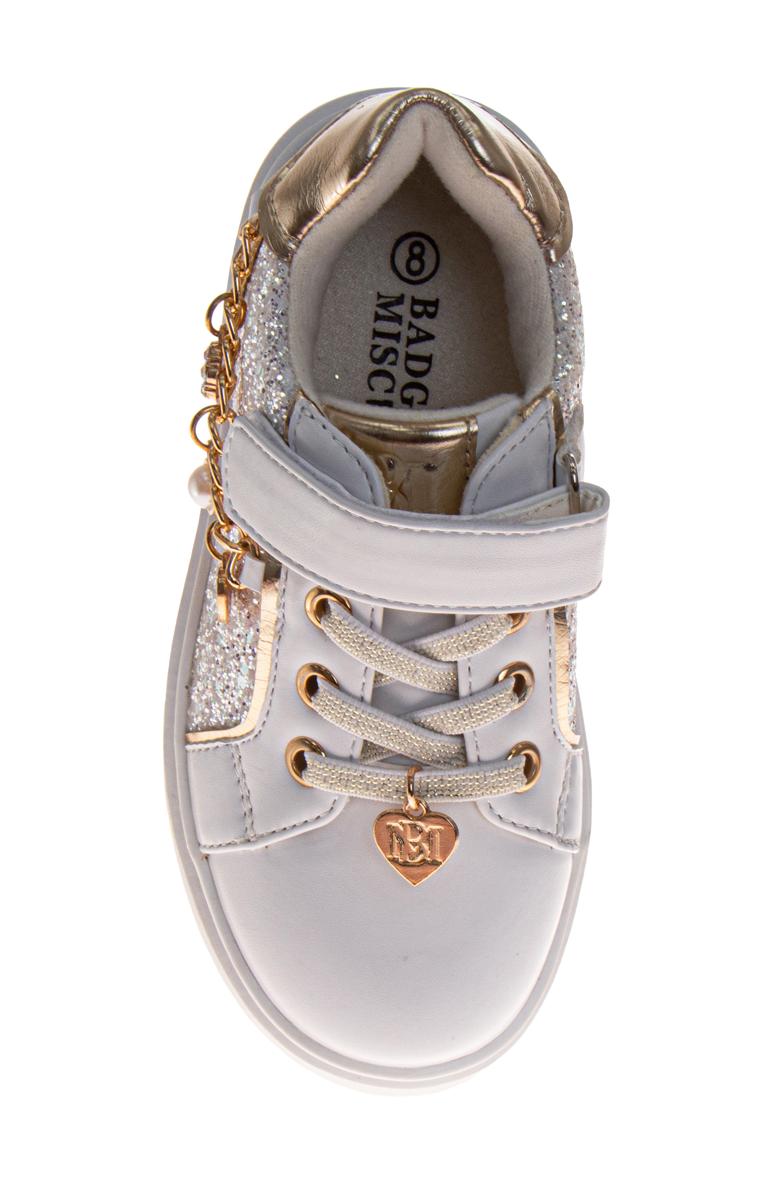 Badgley Mischka Collection Kids' Kensie Sneaker, Alternate, color, White