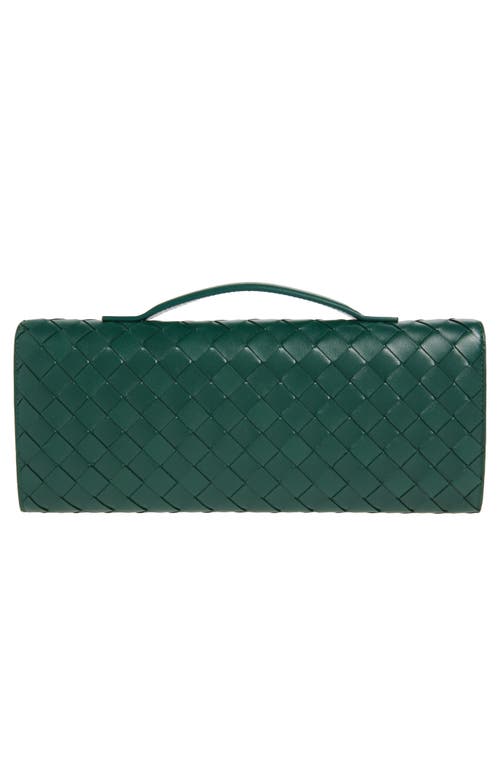 Bottega Veneta Womens Andiamo Leather Clutch Bag Emerald Green-m Bras In Green