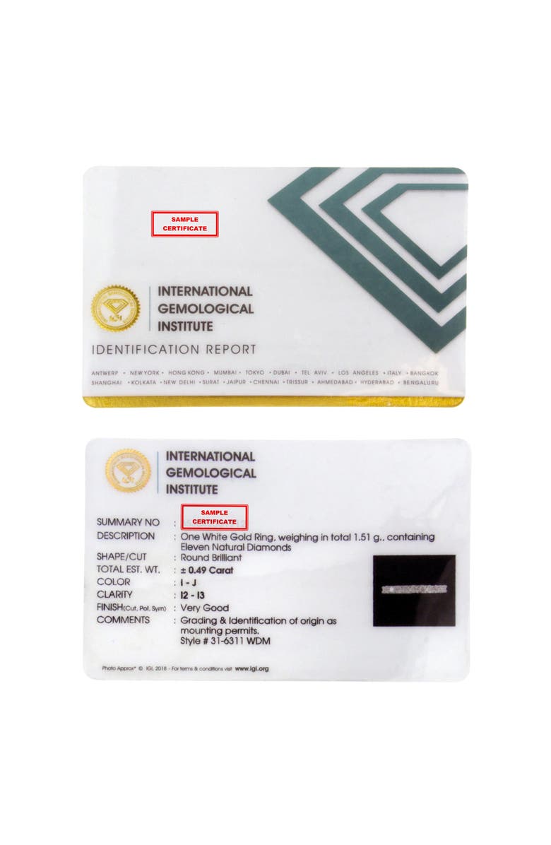 Haus of Brilliance IGI Certified 10K Gold 1/2 Cttw Diamond Fluted Band Style Ring, Alternate, color, White Gold