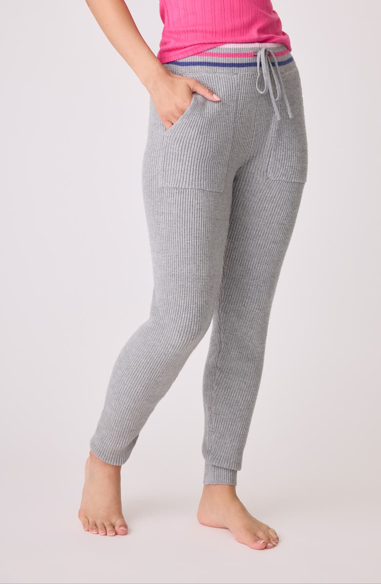 PJ Salvage Sweater Weather Drawstring Pants, Alternate, color, Heather Grey