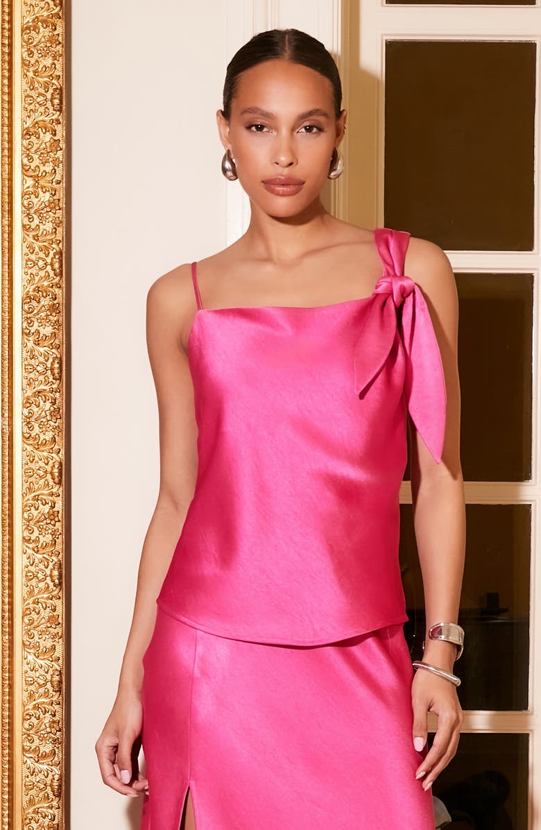 FIFTEEN TWENTY Sasha Hammered Satin Asymmetric Tank Top, Alternate, color, 