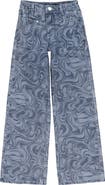 Joe's Jeans Kids' Bailey Print Patch Pocket Palazzo Wide Leg Jeans