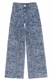 Joe's Jeans Kids' Bailey Print Patch Pocket Palazzo Wide Leg Jeans