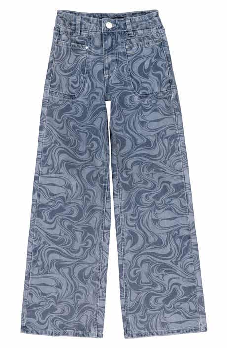 Joe's Jeans Kids' Bailey Print Patch Pocket Palazzo Wide Leg Jeans