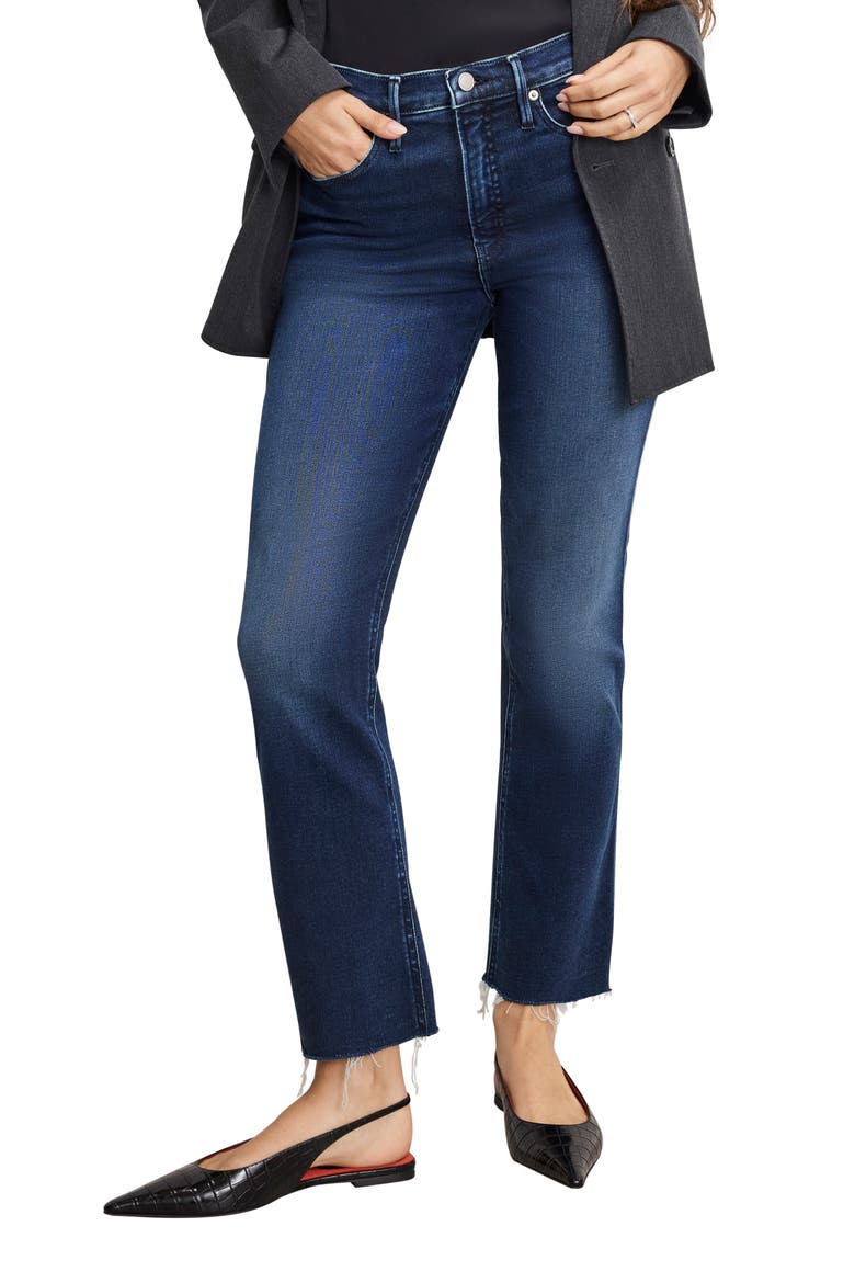 Soft-Tech Good Standard Raw Hem Kick Flare Jeans, Main, color, INDIGO1068
