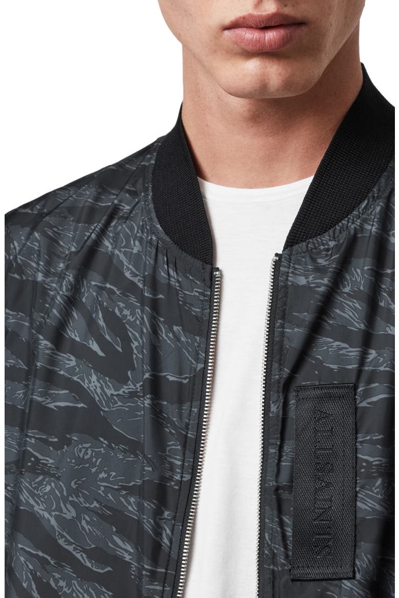 Norton Slim Fit Bomber Jacket, Alternate, color, WASHED BLACK CAMO