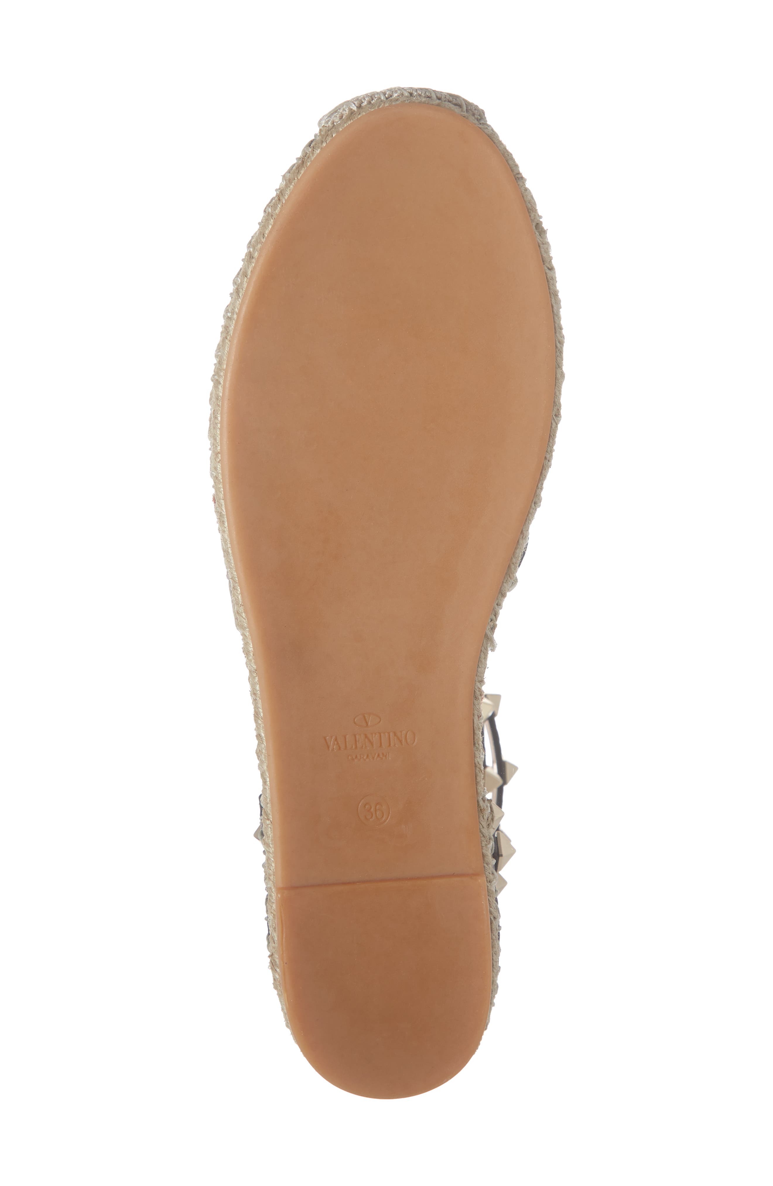 Valentino Garavani Rockstud Espadrille Flat, Alternate, color, 