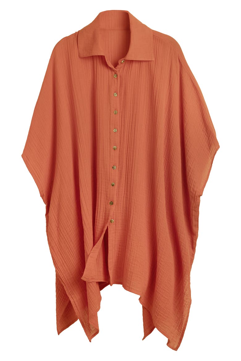 Oversize Cover-Up Shirt, Alternate, color, RED