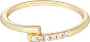 Adornia 14K Gold Plated Cubic Zirconia Bypass Ring