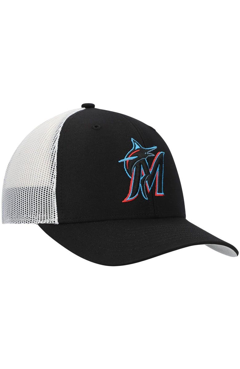 '47 Men's '47 Black/White Miami Marlins Primary Logo Trucker Snapback Hat, Alternate, color, Black