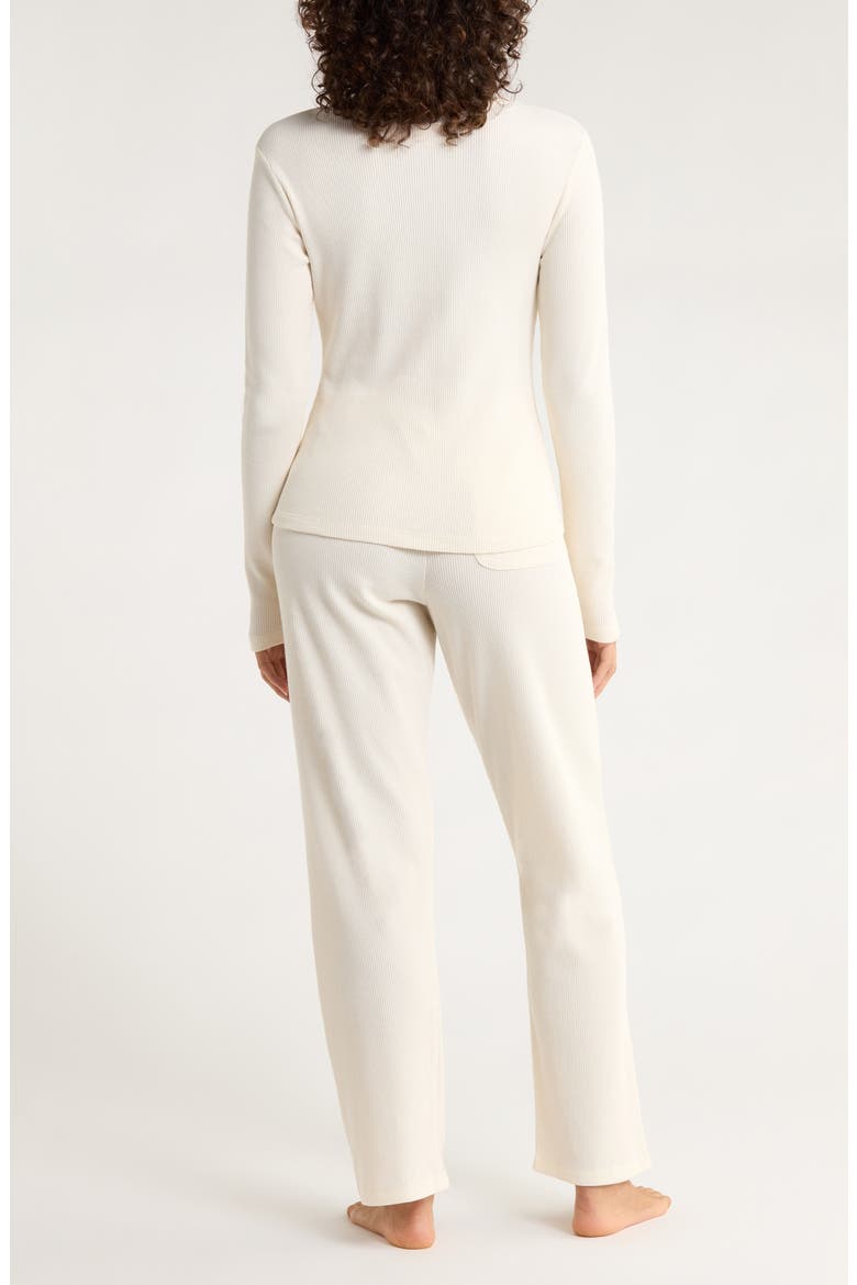 Claire Waffle Knit Pajamas, Alternate, color, ECRU