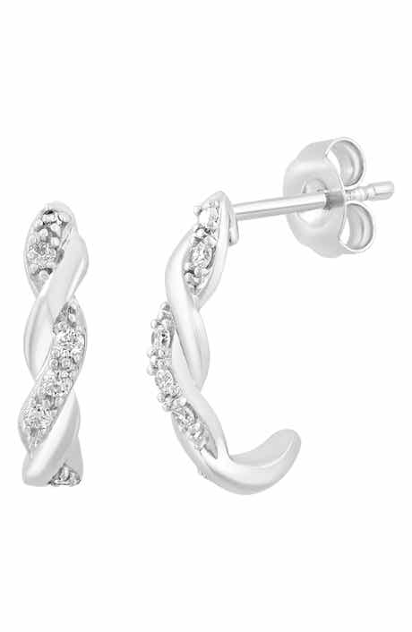 Lab Grown Diamond Twisted Hoop Earrings