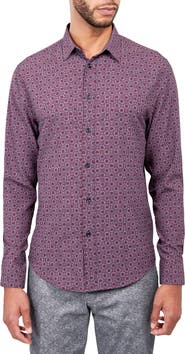 Brooklyn Brigade Slim Fit Medallion 4-Way Stretch Performance Long Sleeve Shirt