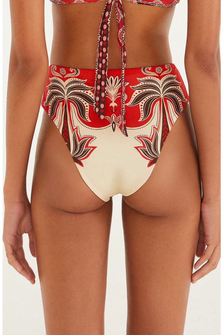 Ainika High Leg High Waist Bikini Bottoms, Alternate, color, RED