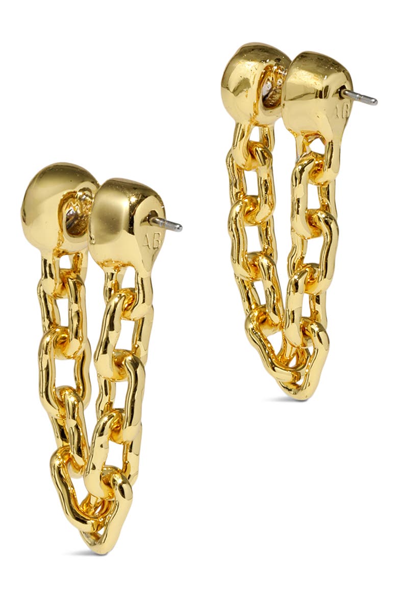 Asterales Link Cubic Zirconia Drop Earrings, Alternate, color, GOLD STONES