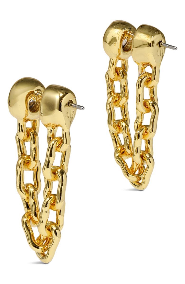 Alexis Bittar Asterales Link Cubic Zirconia Drop Earrings, Alternate, color, Gold Stones