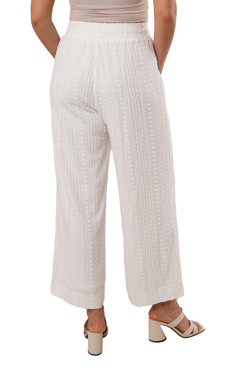 Eyelet Pants, Alternate, color, WHITE