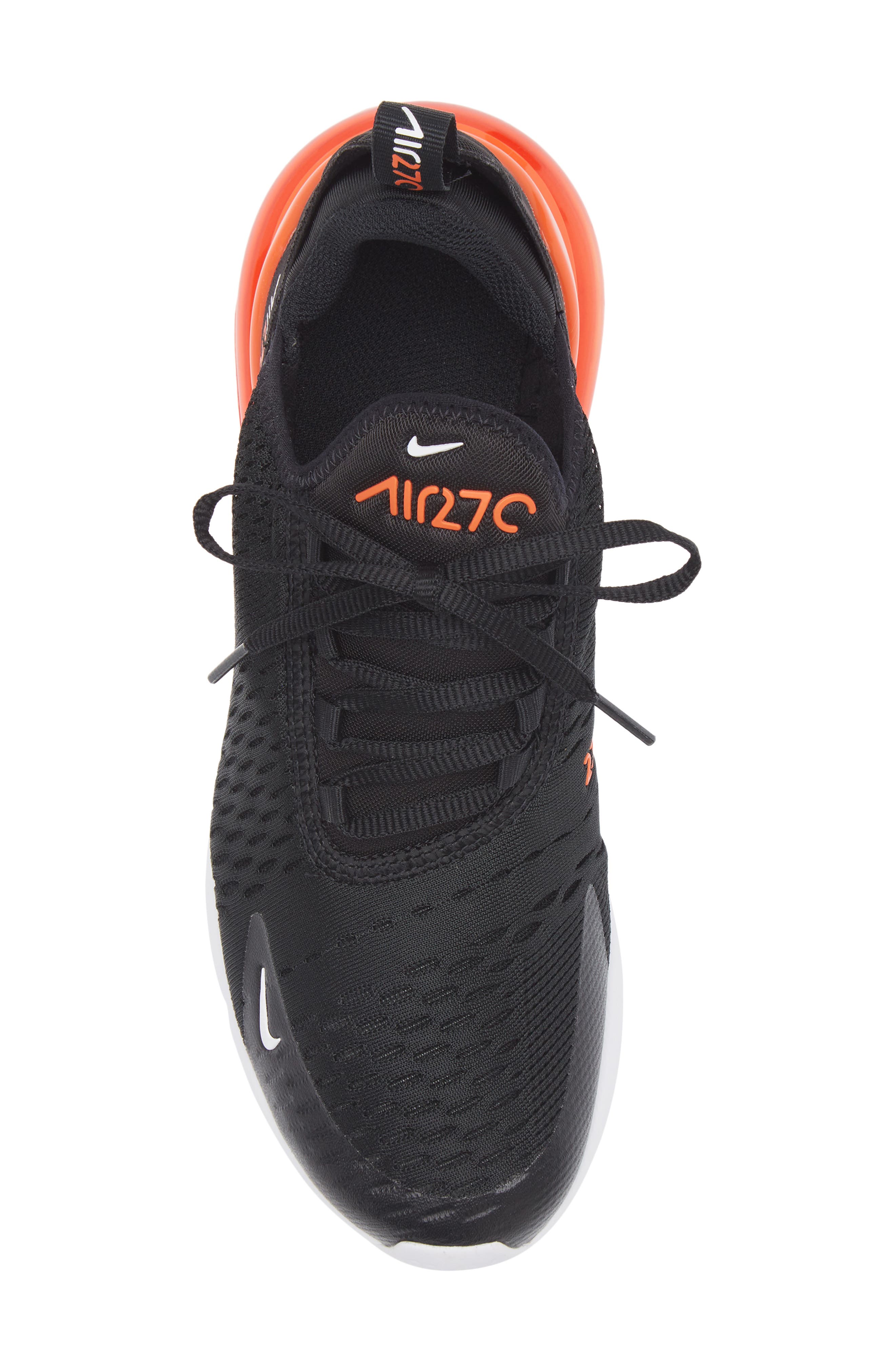 Nike Kids' Air Max 270 Sneaker, Alternate, color, Black/ White/ Orange