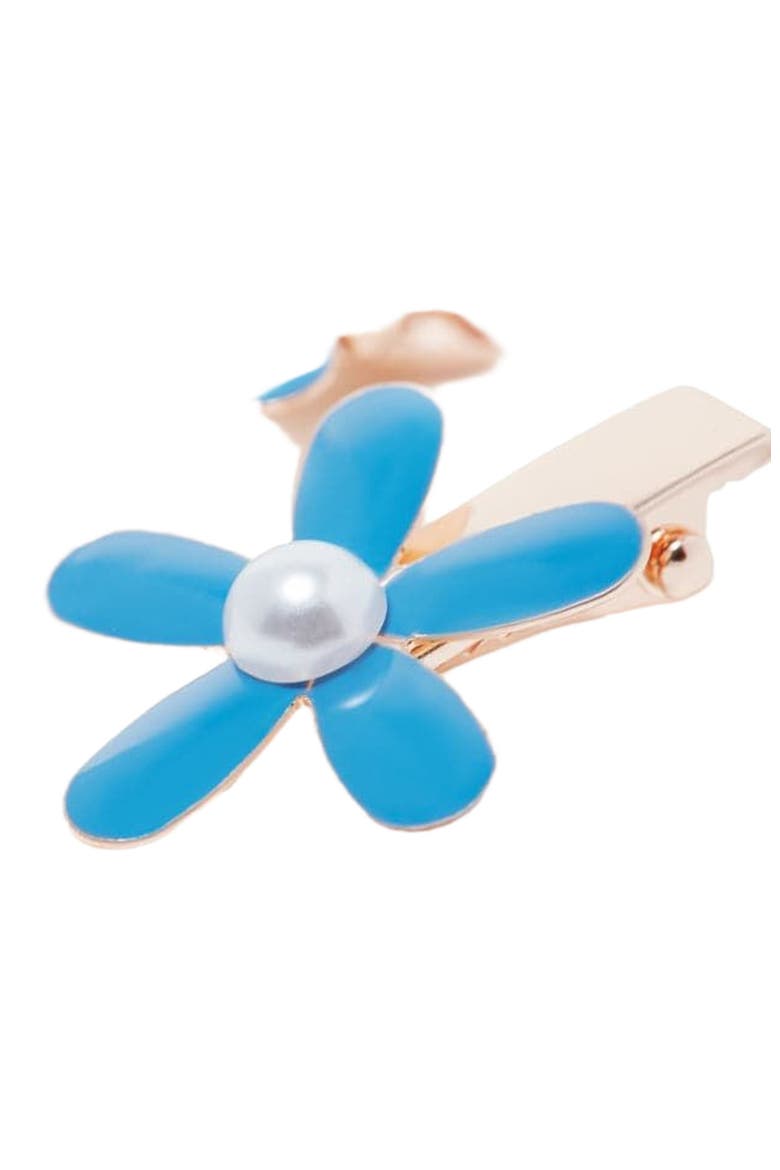 Flower Hair Clip Set, Alternate, color, Blue