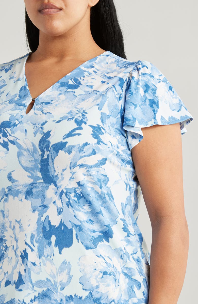 Jones New York Floral V-Neck Top, Alternate, color,