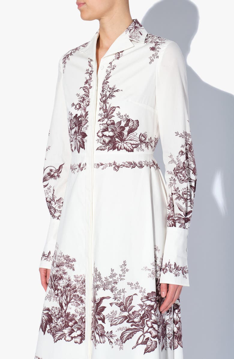 Erdem Emily Pembridge Etched Floral Print Long Sleeve Cotton Midi Dress, Alternate, color, 