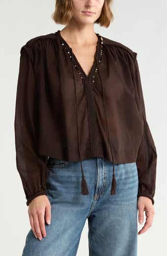 Long Sleeve Embroidered Top