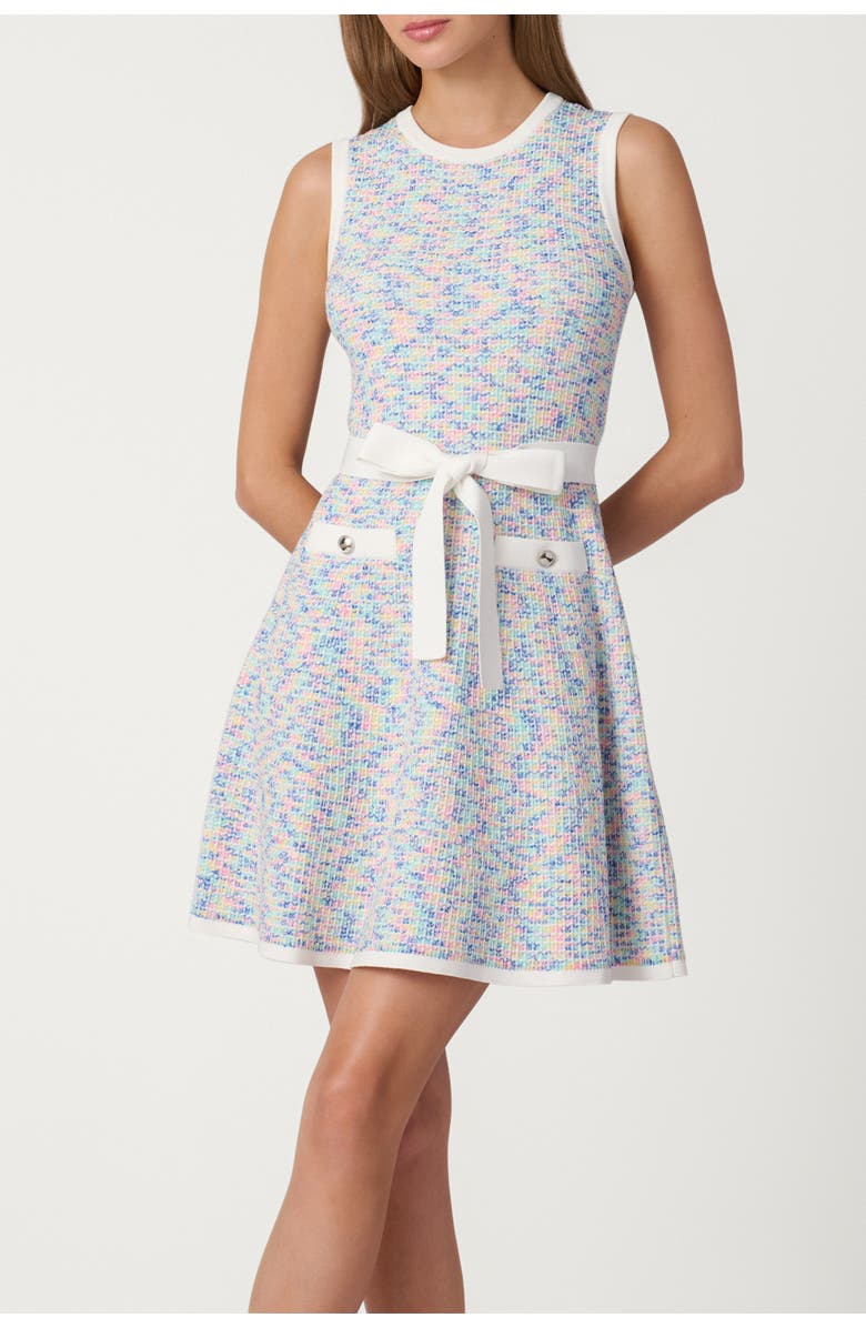 Shoshanna Talmadge Texture Knit Coco Dress, Main, color, Candy Multi/White