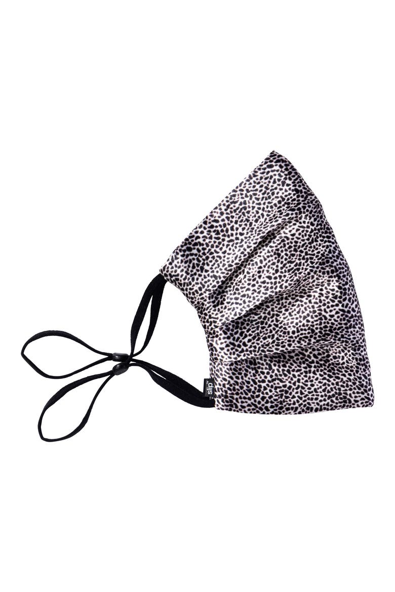 Pure Silk Adult Pleated Face Covering, Alternate, color, LEOPARD