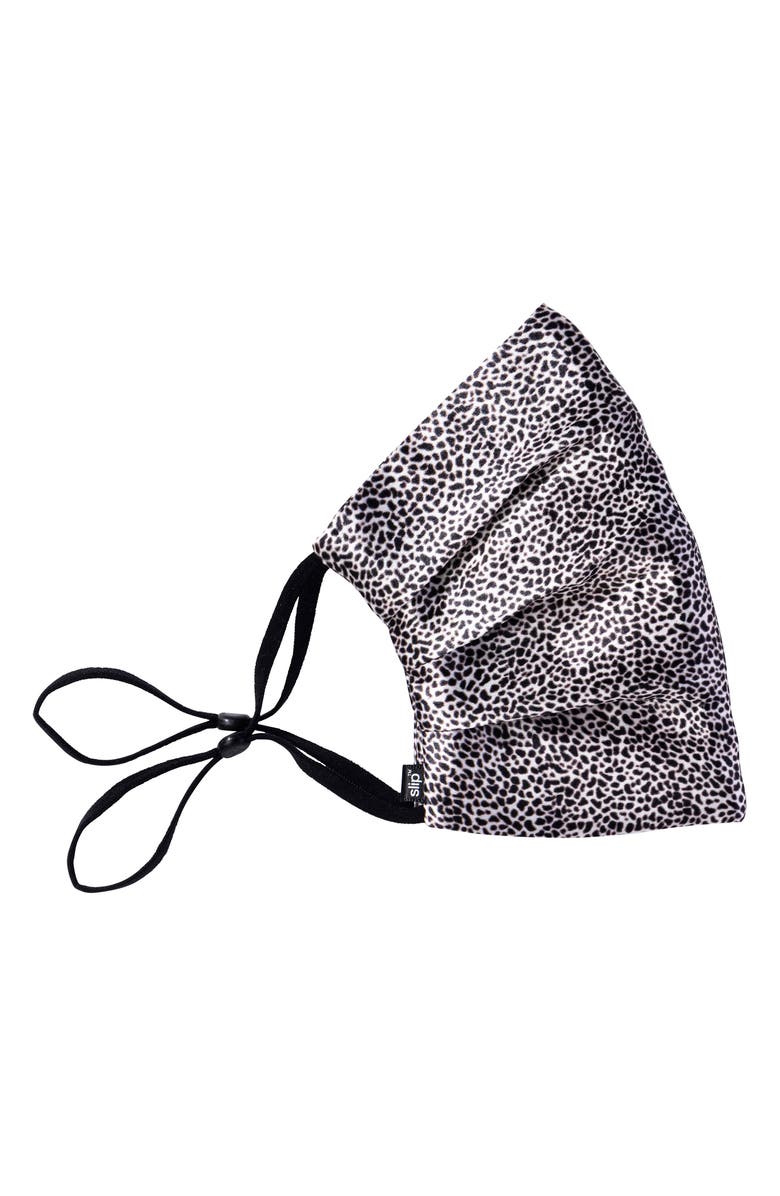 slip Pure Silk Adult Pleated Face Covering, Alternate, color, Leopard