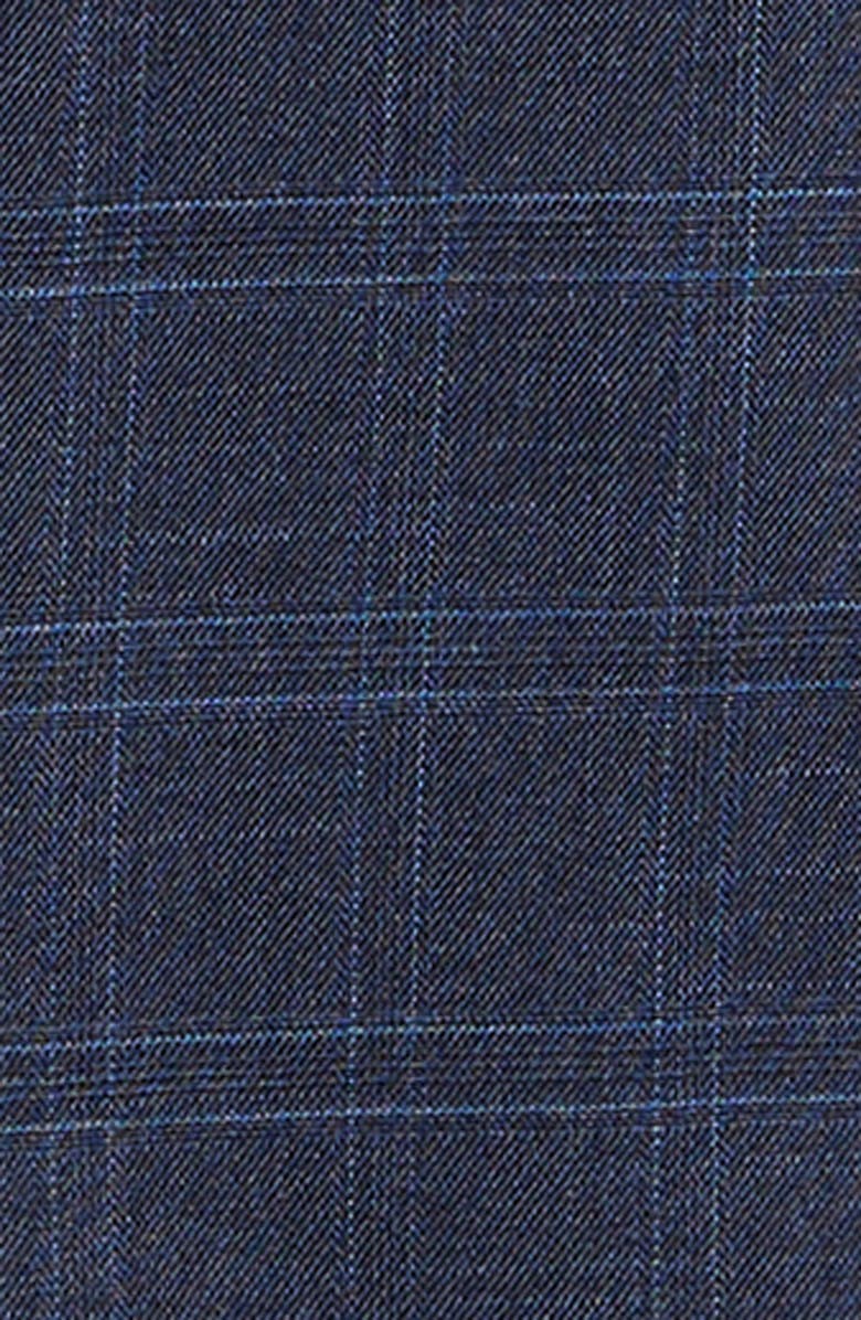 Andrew Marc Kids' Skinny Fit Navy Plaid Suit, Alternate, color, Blue