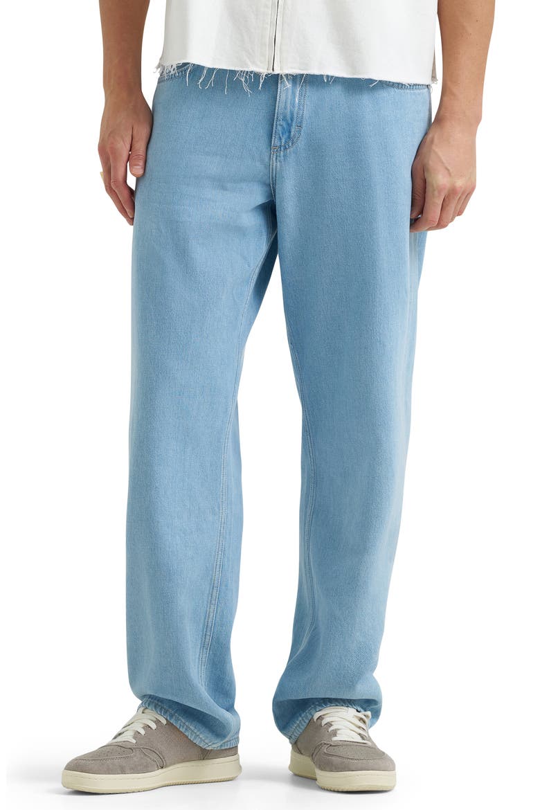 Loose Fit Baggy Straight Leg Jeans, Main, color, LIGHT STONE