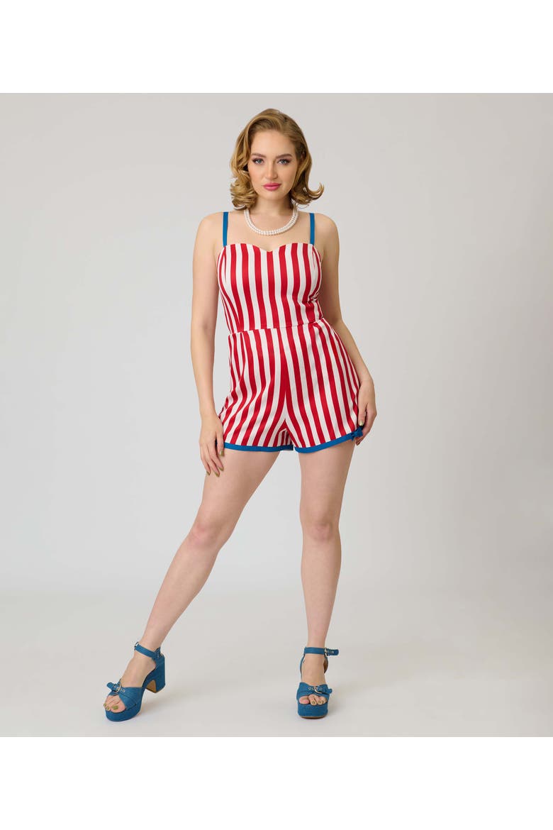 1960s Ossining Romper, Main, color, Red & White Stripe