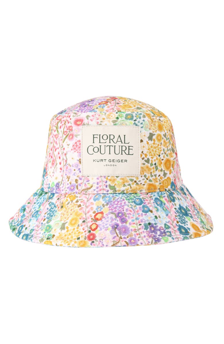Kurt Geiger London Floral Print Bucket Hat, Alternate, color, Yellow Multi