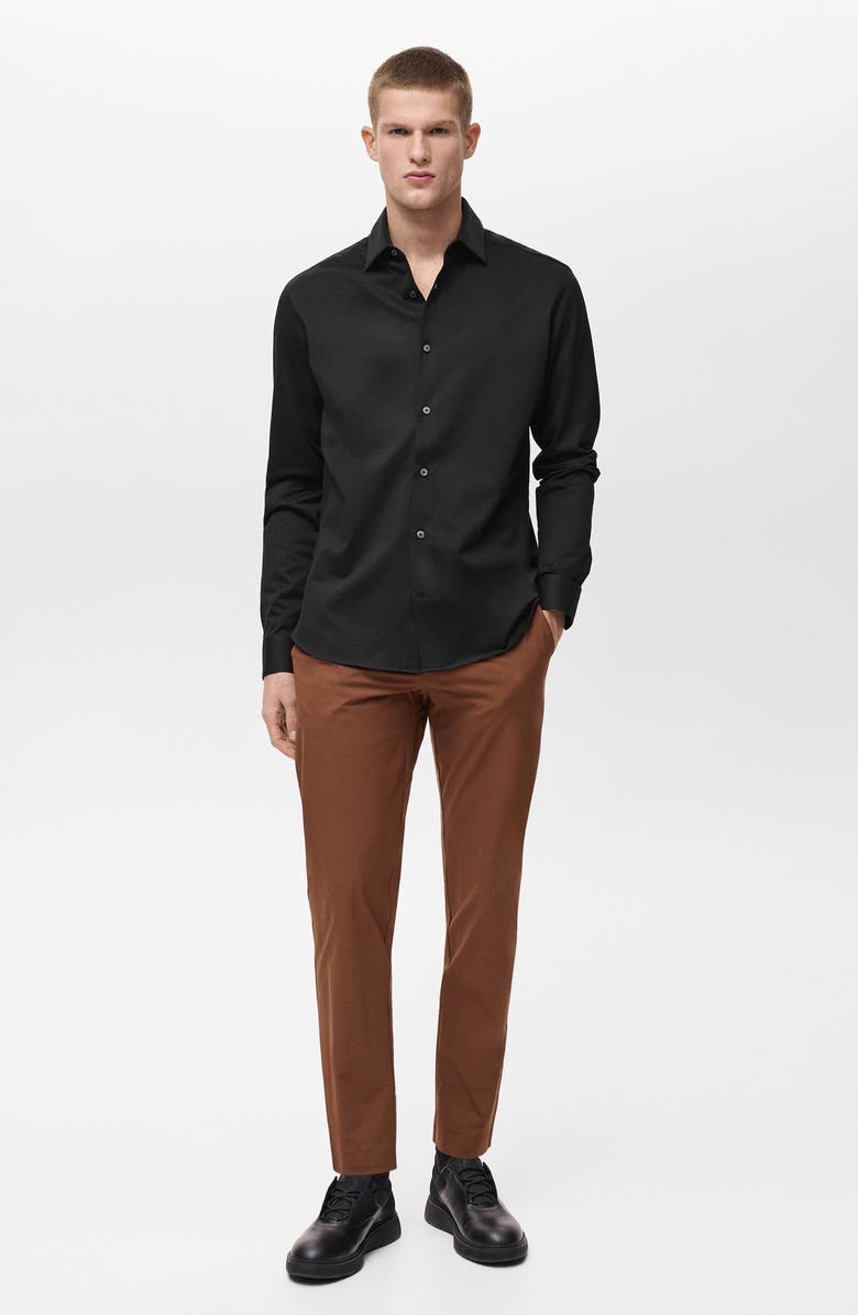 MANGO Easy Iron Comfort Stretch Button-Up Shirt, Alternate, color,