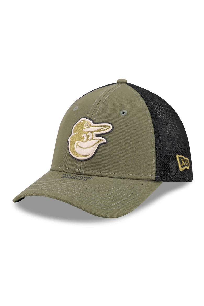 Men's New Era  Olive Baltimore Orioles 2026 Armed Forces Day 39THIRTY M-Crown Flex Hat, Alternate, color, Olive