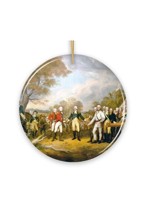Surrender Of General Burgoyne Painting Ceramic Ornament