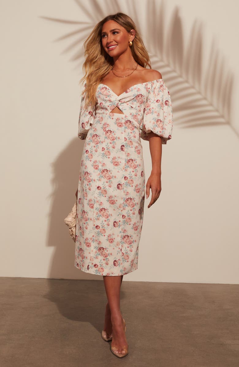 VICI Collection Cornelia Floral Print Puff Sleeve Dress, Alternate, color, 